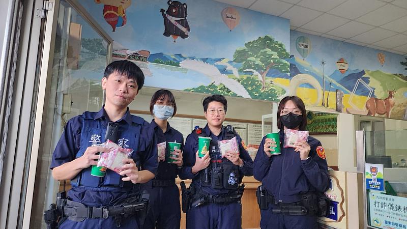 關山警感謝「好暖」！警察在第一線守歲護民安　在地業者暖心致贈慰問品力挺基層警力