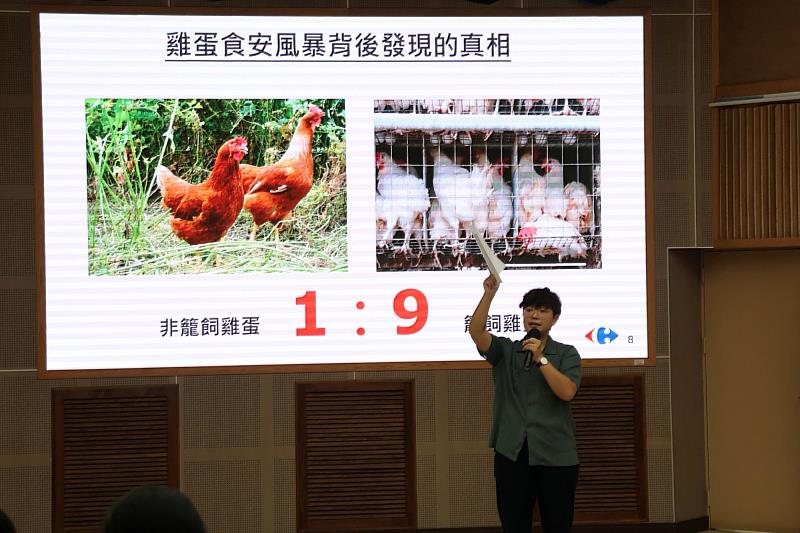 廖經理推廣非籠飼雞蛋以重視動物福利，並致力於讓每個人都能獲得最好的產品與服務。