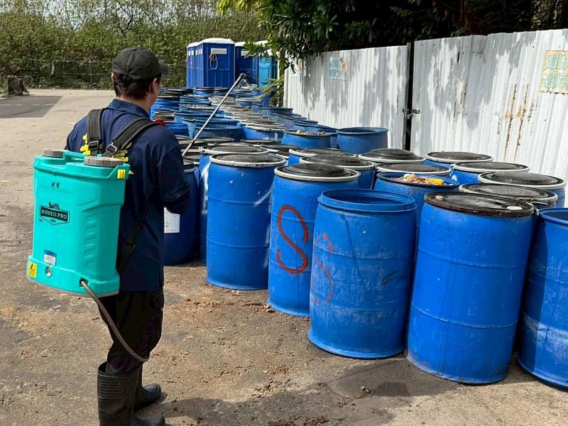 高效廚餘廠加強環境清消。