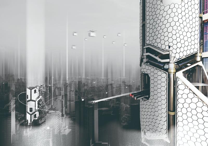 由紀昊昀、劉家豪老師指導之優勝作品「Programmable Urban Spine」。（照片/校方提供）