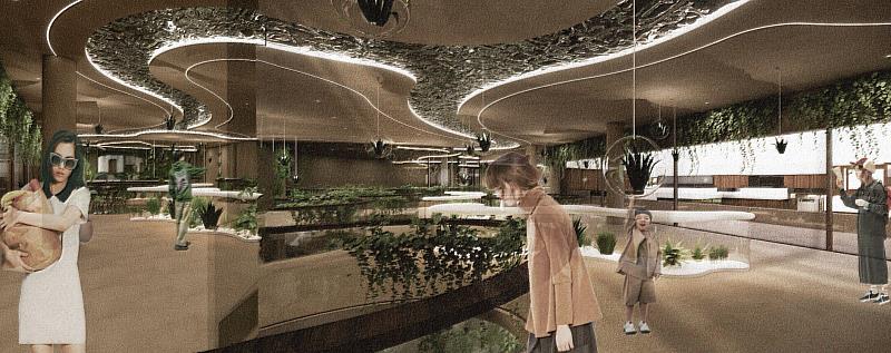 中國科大室設系學生李汶庭、劉毓丞之作品「Narratives of Nature」榮獲2025AMP Student Interior Design Award Winners。（照片/校方提供）