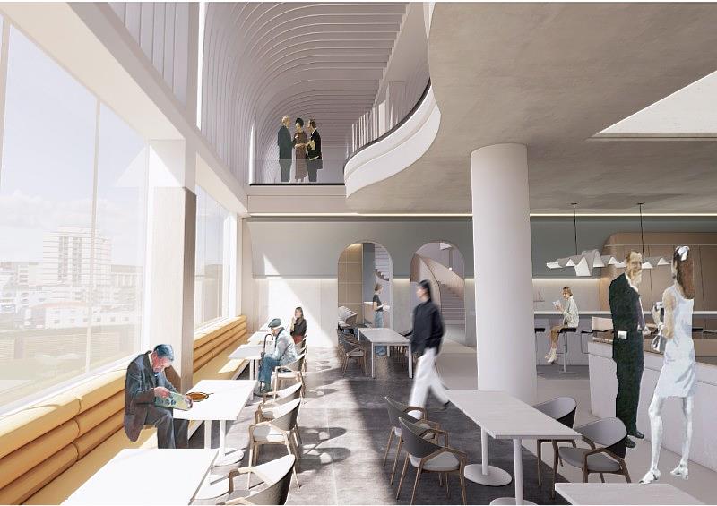 中國科大室設系學生江佩珊創作作品「Boundless Context-Breaking Barriers, Building Connections」榮獲2025AMP Student Interior Design Award Winners。（照片/校方提供）