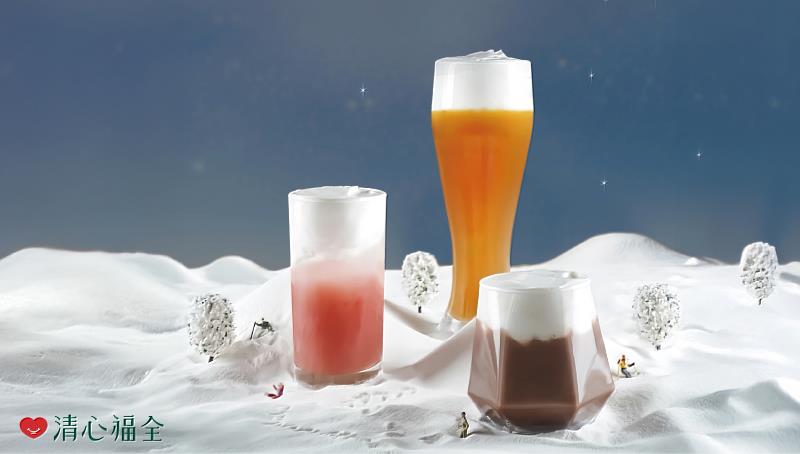 清心福全首度推出3款「厚雪奶蓋」新品，從純茶到水果味、可可都有，再度掀起手搖飲奶蓋話題。（資料來源：清心福全）
