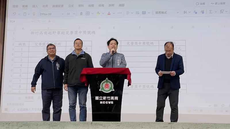 副市長邱臣遠至新竹高商向學生勉勵。