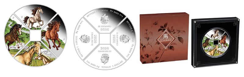 Year of the Horse Quadrant 2026 1oz Silver Four-Coin Set