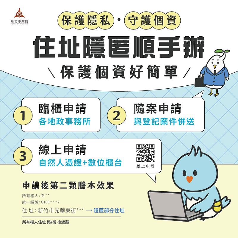 住址隱匿申辦管道。
