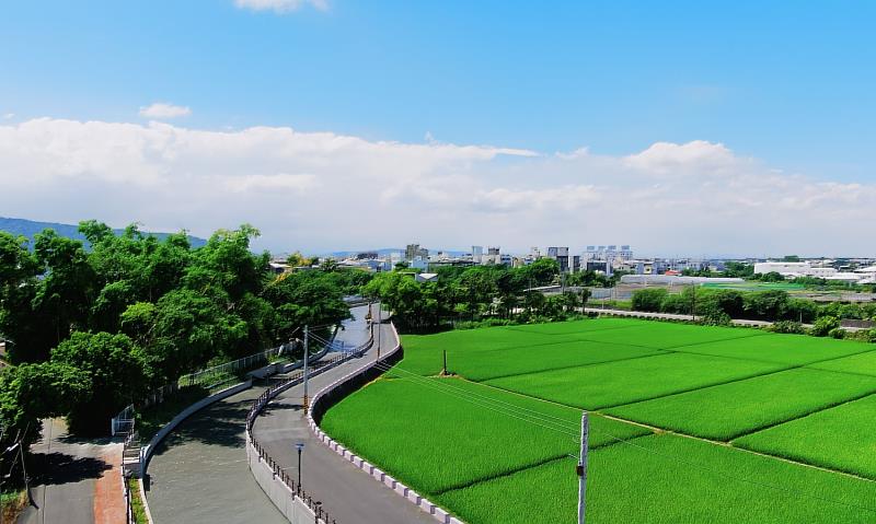 八堡二圳改善工程全景。