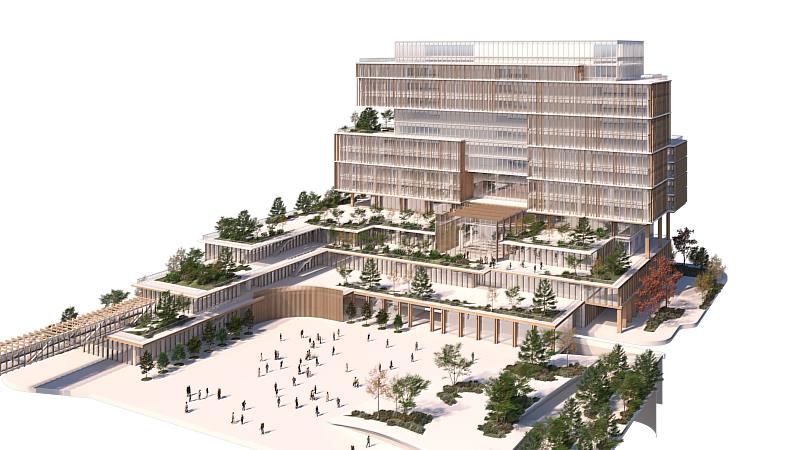 北棟大樓模擬圖。