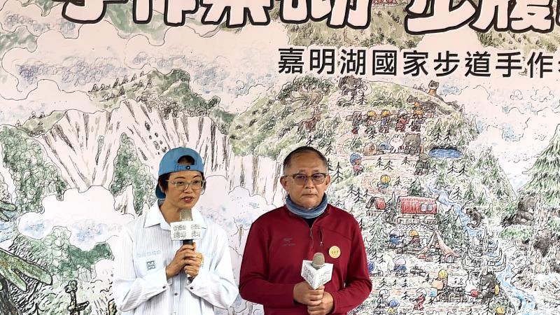 手作步道志工侯惠琳、劉恒之說明在施作時的心路歷程及特別的經驗。