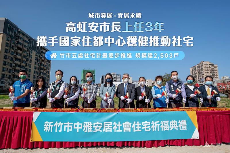 竹市5處社宅計畫逐步推進,規模達2,503戶。