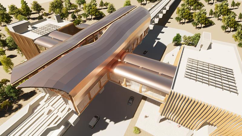 三鶯線延伸桃園八德段LB12a車站模體圖。