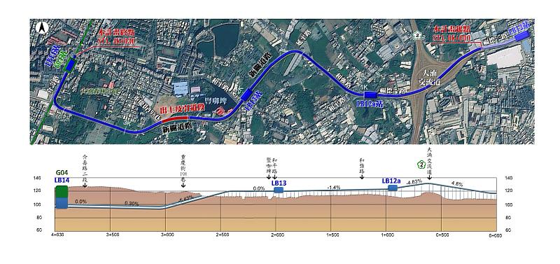 三鶯線延伸桃園八德段路線圖。