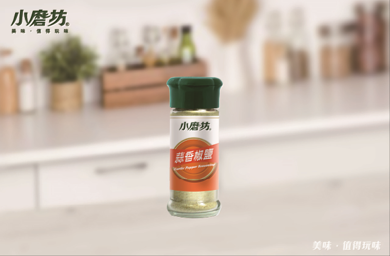 獨家低溫焙烤技術 完美鎖住熟蒜香氣 小磨坊蒜香椒鹽