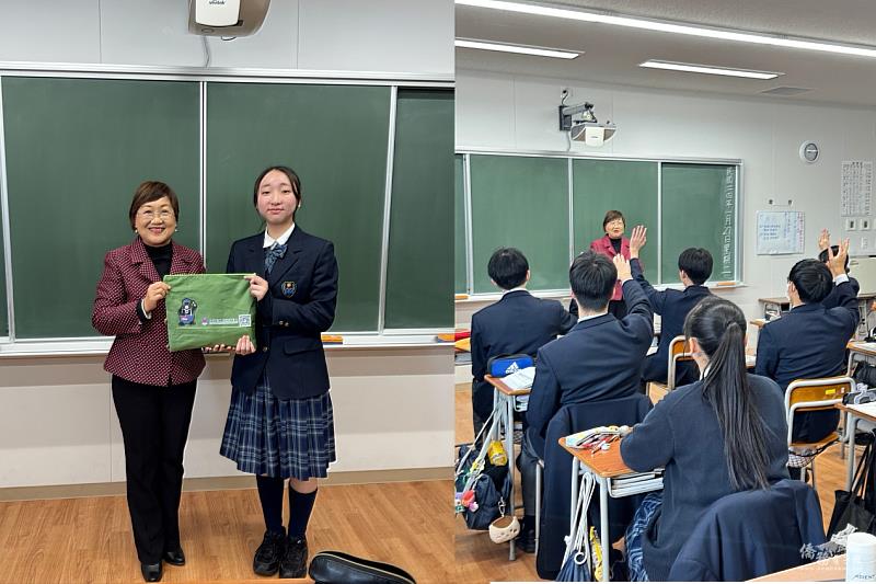 徐佳青勉勵高三學生，關心返臺升學規劃。