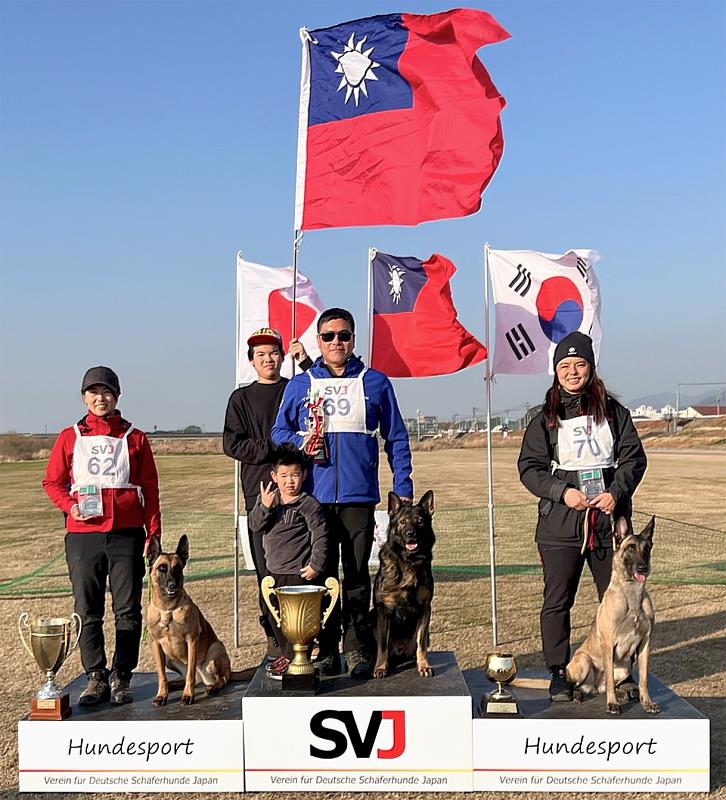 IGP前3名。（照片提供：中華民國警犬訓練協會）