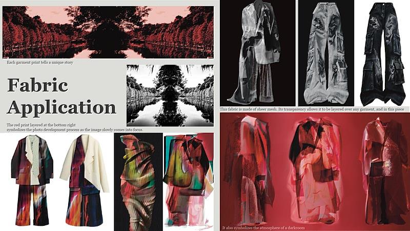 在工藝技術上，團隊運用特殊塗層、數位印花等實驗性面料技術。