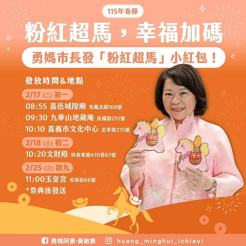 黃敏惠市長發放小紅包日期及時間報您知