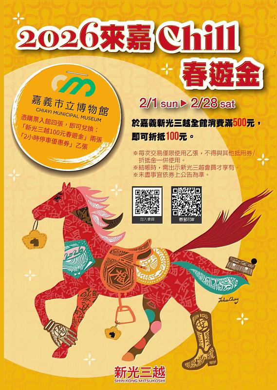 購票入館參觀即可兌換百貨購物金。