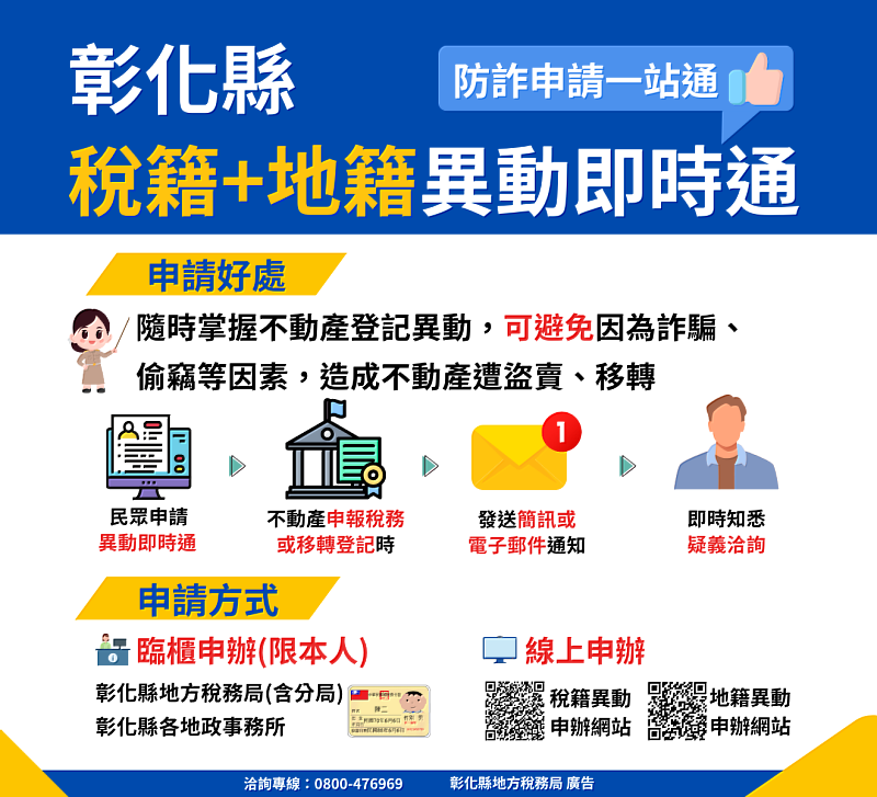 「稅籍」及「地籍」異動即時通一站式申請雙重守護