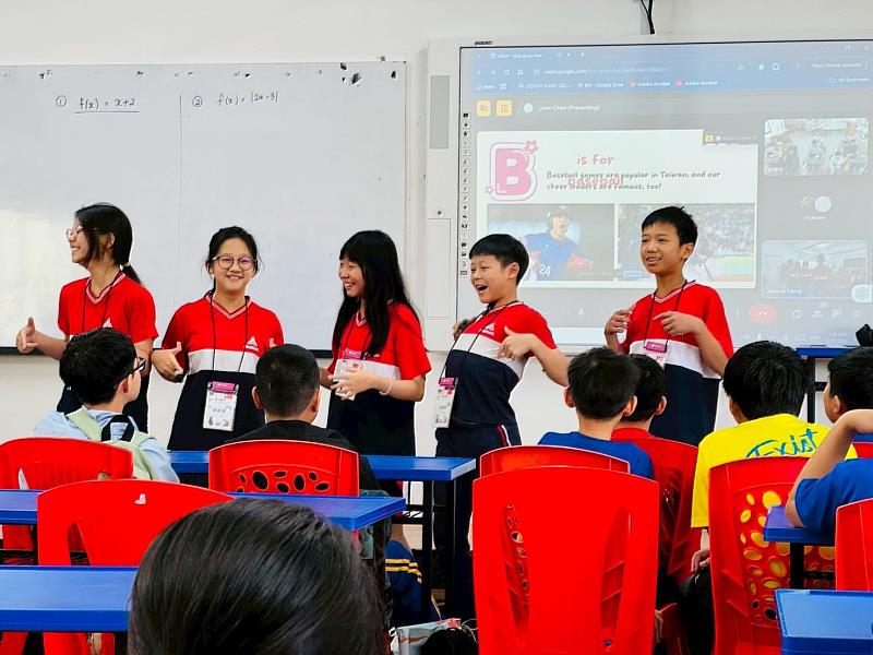 用英語跟馬來西亞同學介紹台灣。