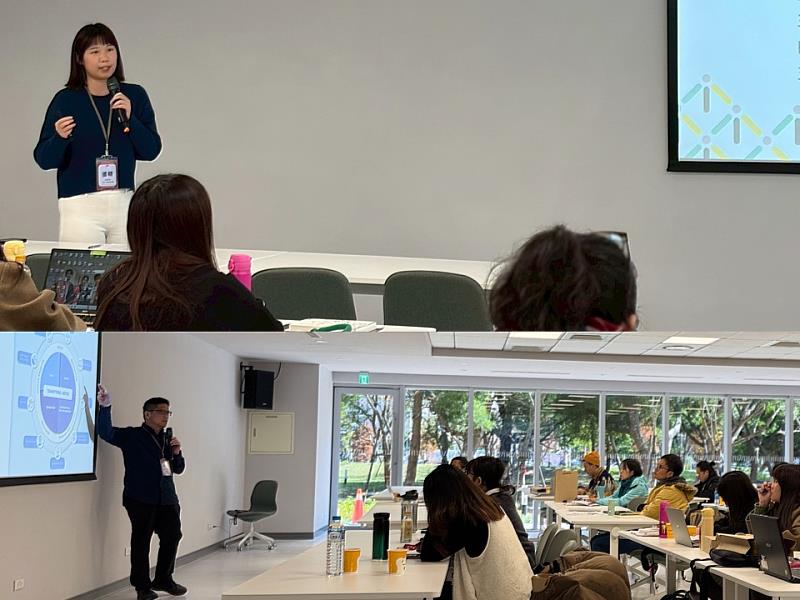 行政院人轉處潘晴及東華大學傲予莫那Awi Mona教授講授與轉型正義概念的課程。