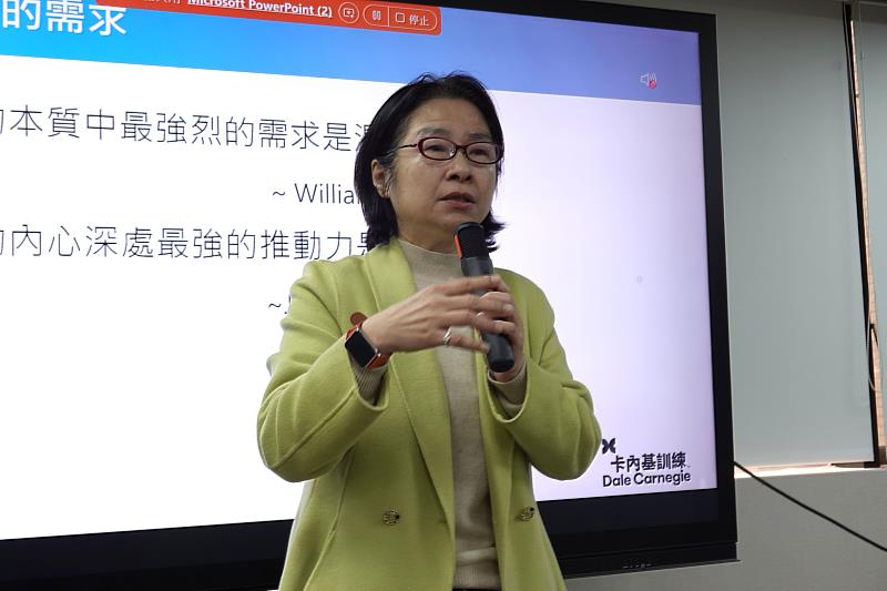 台灣尤努斯基金會董事長蔡慧玲致詞分享。