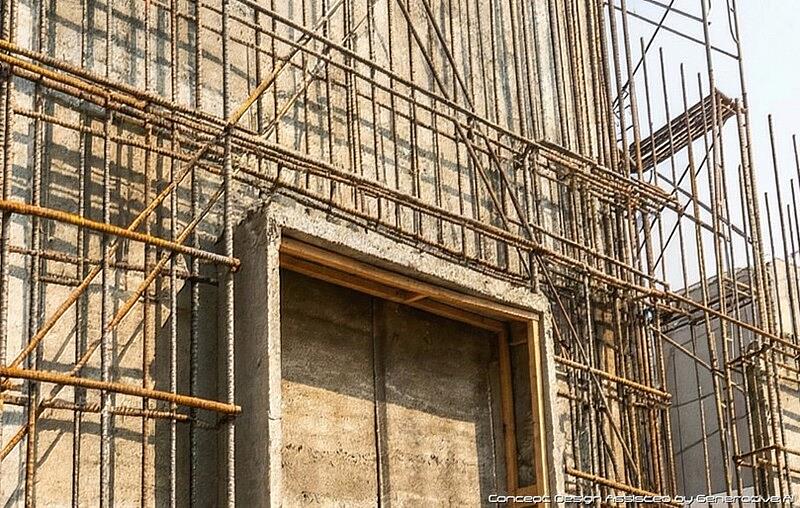 傳統作法：使用45°斜向鋼筋綁紮。