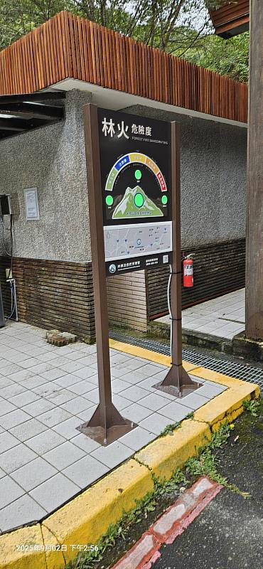大雪山國家森林遊樂區林火危險度自動顯示螢幕。