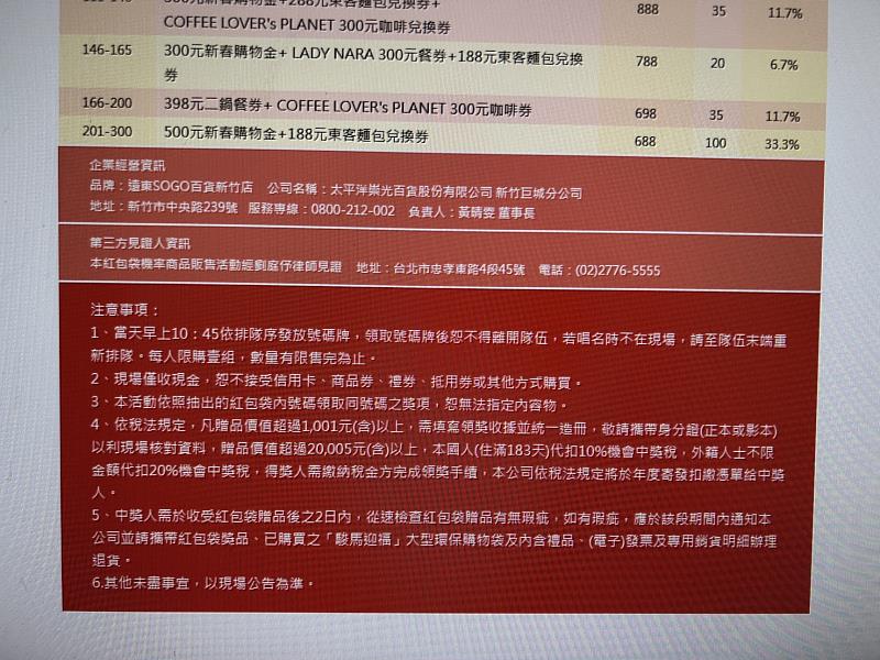 sogo新竹巨城店官網福袋廣告。