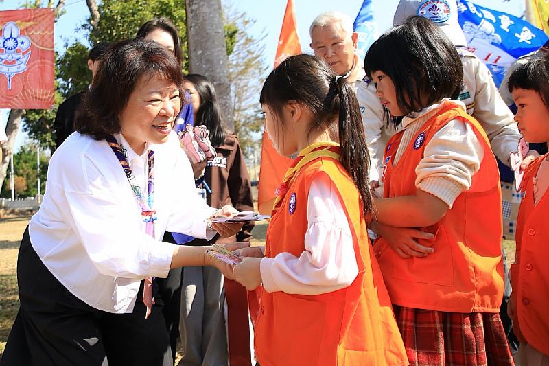 嘉市童軍團新春團拜,黃敏惠市長祝賀馬力全開,期盼深化品格教育與國際視野。