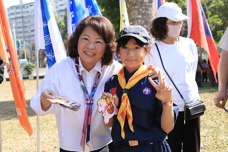 嘉市童軍團新春團拜,黃敏惠市長祝賀馬力全開,期盼深化品格教育與國際視野。