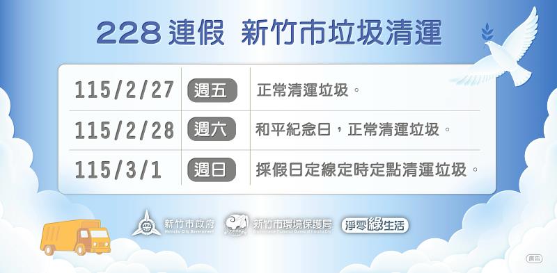 228和平紀念日3天連假 新竹市垃圾清運不打烊