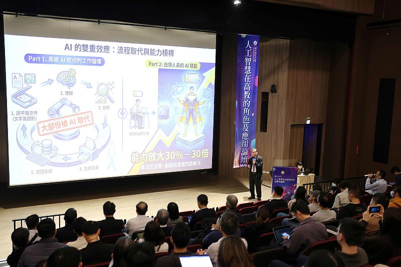 國立成功大學今（25）日於旺宏館舉辦「人工智慧在高教的角色及應用論壇－教學篇」，邀集校內師生與專家學者齊聚一堂，針對AI發展趨勢、教學應用及潛在風險展開深入對話。