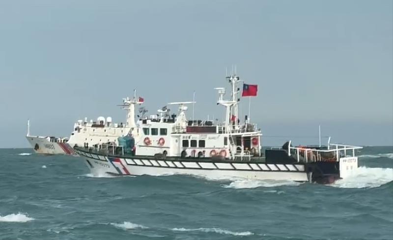 台灣海巡應對中國海警畫面。