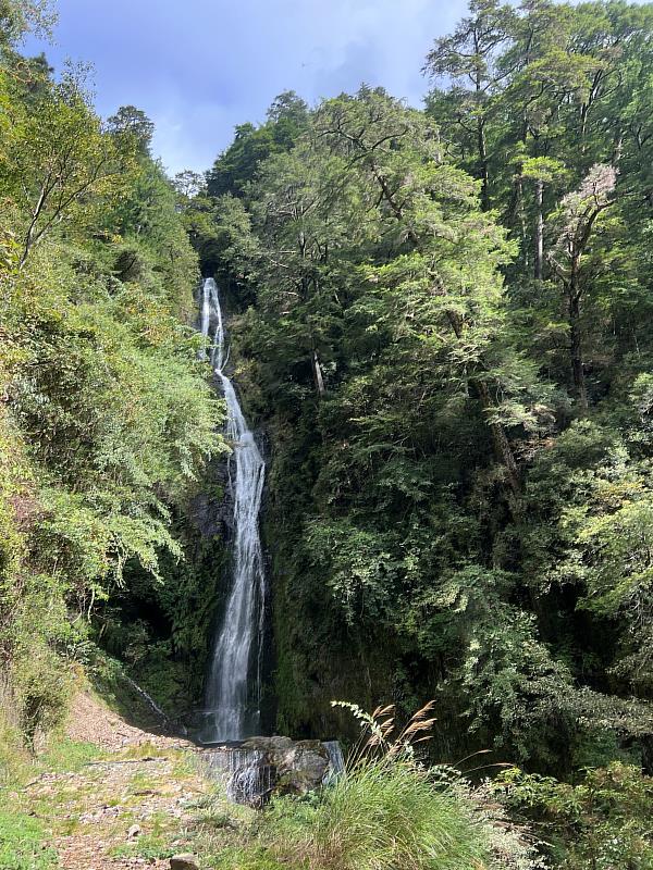 桃山瀑布下，感受豐富芬多精與負離子的洗禮(照片：林業及自然保育署臺中分署)
