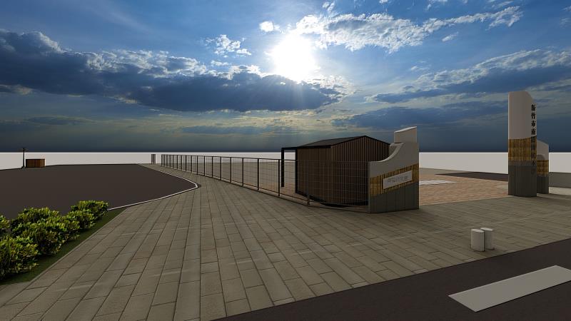 竹市南隘國小通學步道改善工程摸擬圖。