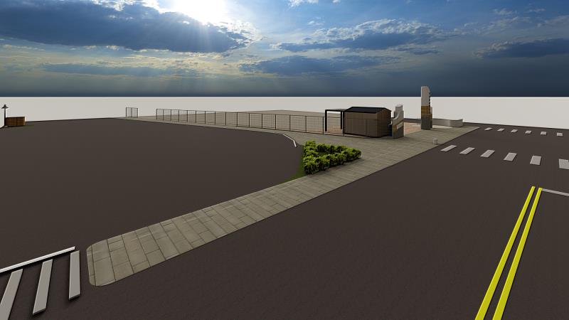 竹市南隘國小通學步道改善工程摸擬圖。