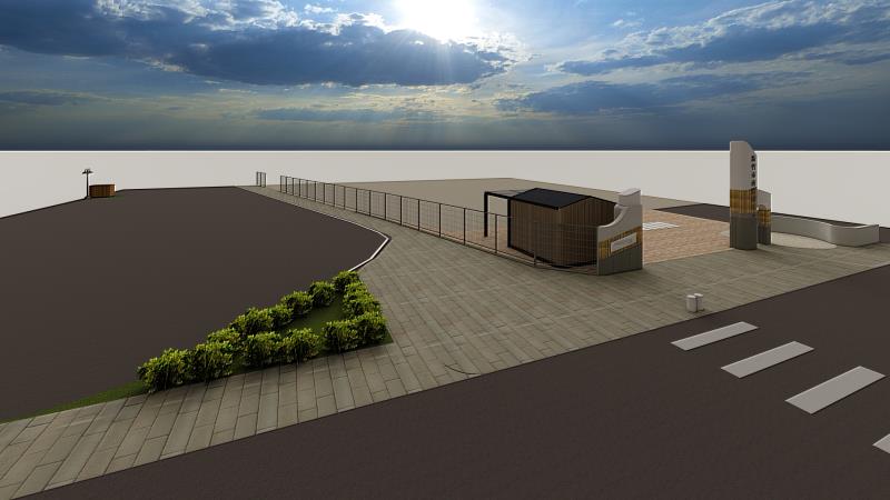 竹市南隘國小通學步道改善工程摸擬圖。