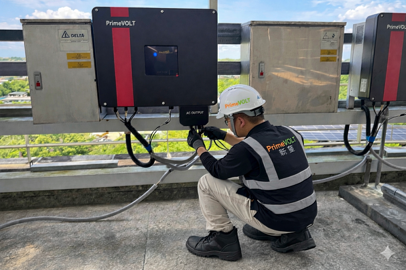 新望PrimeVOLT提供在地技術支援，確保案場48小時內快速復電，守護綠能投資收益。