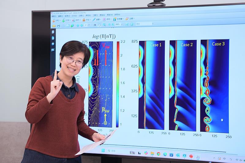 賴淑華博士首次將K-H不穩定應用到月球環境上，用以解釋弱磁場天體上空的局部磁場增強來源。