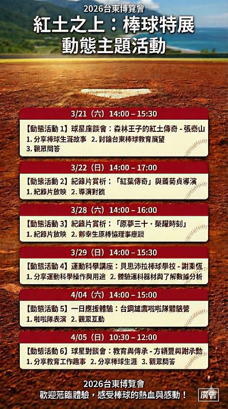2026台東博覽會先鋒:「紅土之上」棒球特展3/21進駐台北松菸