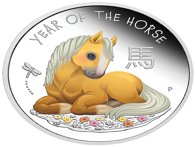 (Figure1)Pony Power Unleashed: The Launch of the Adorable Baby Horse 1/2 oz Silver Proof Colored Coin!