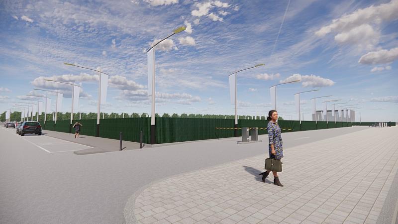 「藝文高地中央廣場暨北側停車場新建工程」順利決標（完工模擬圖）。