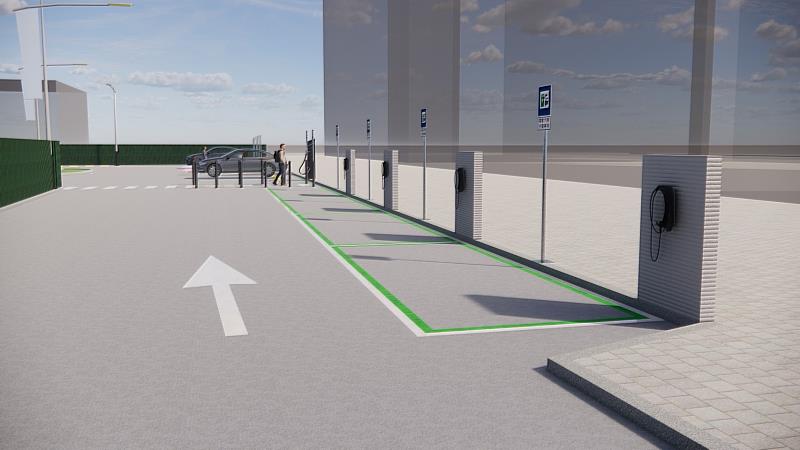 「藝文高地中央廣場暨北側停車場新建工程」順利決標(完工模擬圖)。