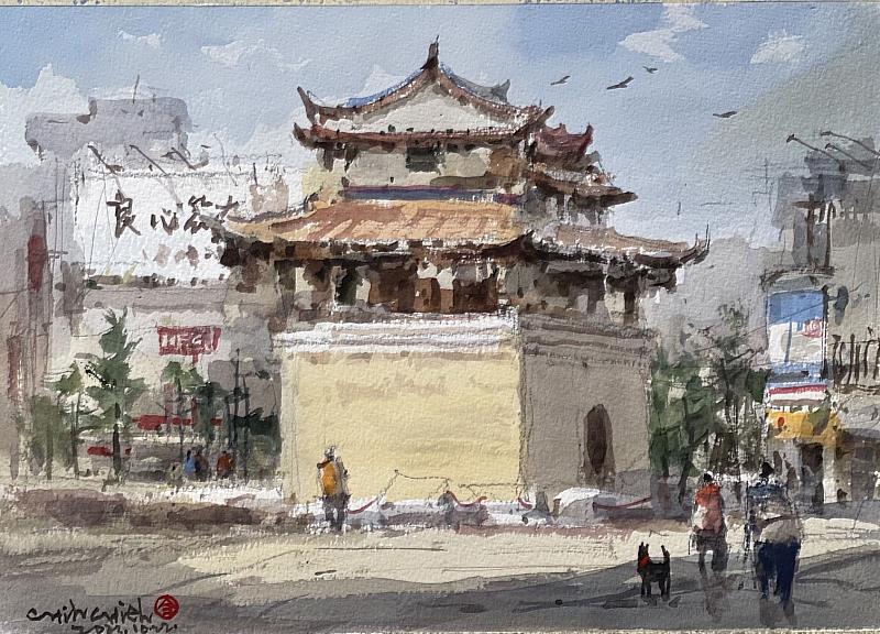 姚植傑老師作品《迎曦門》。