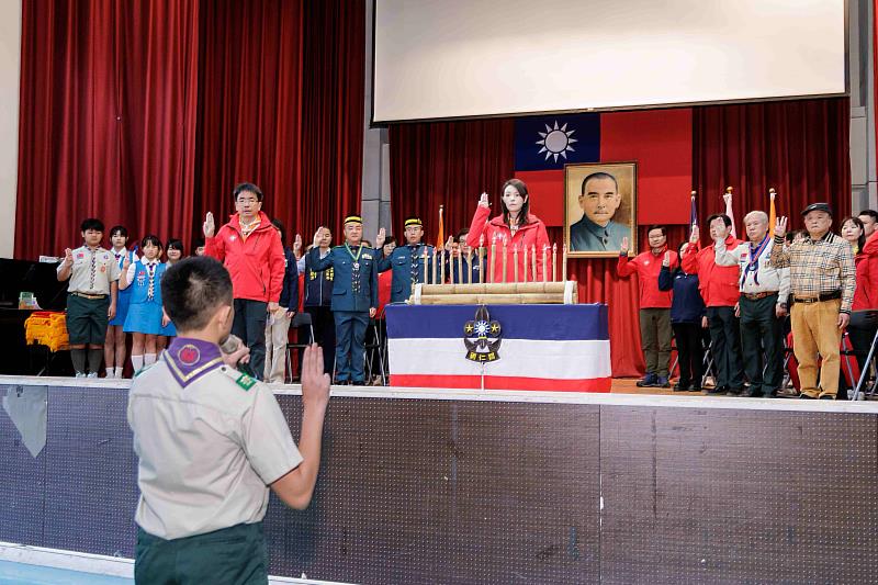 新竹市115年童軍節慶祝大會15日於光華國中舉行。