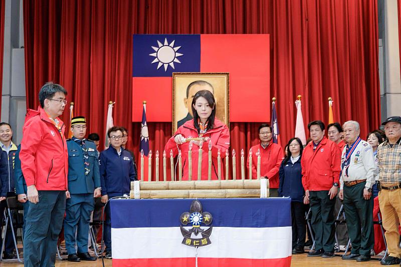 新竹市115年童軍節慶祝大會15日於光華國中舉行。