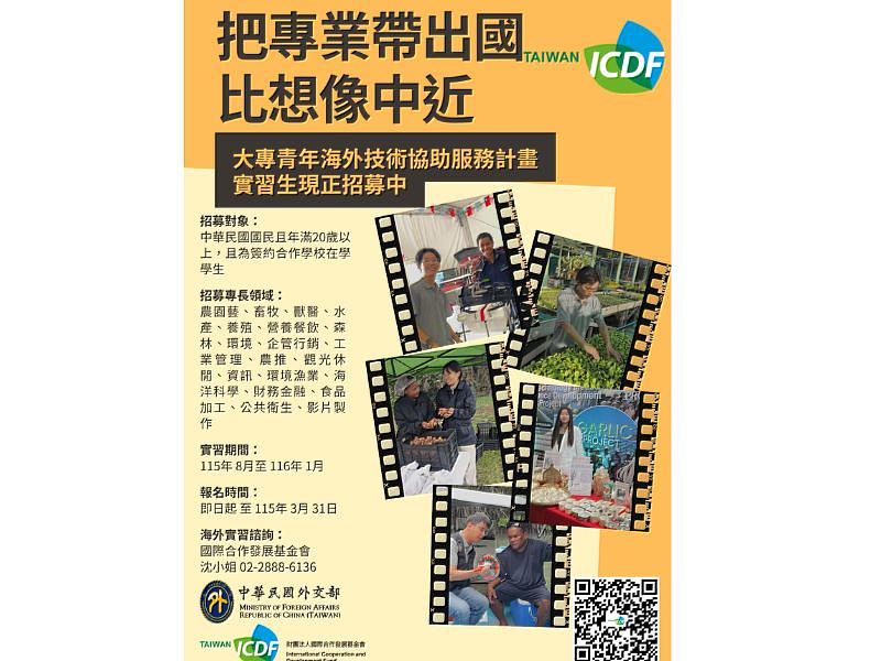 115年國合會海外實習生招募宣傳海報。