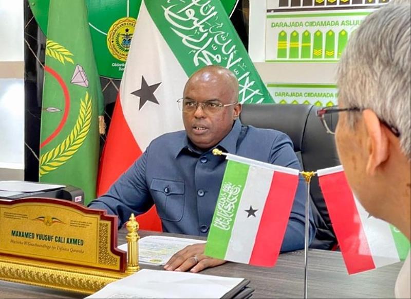 索馬利蘭國防部長致詞感謝台灣協助培育索蘭安全人才。