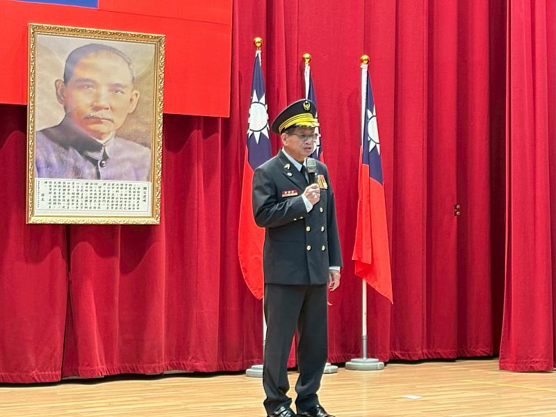 新北市政府消防局局長陳崇岳佈達典禮致詞。